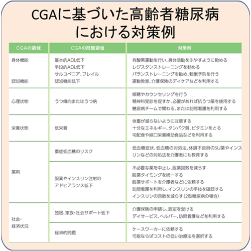 CGAに基づいた高齢者糖尿病における対策例